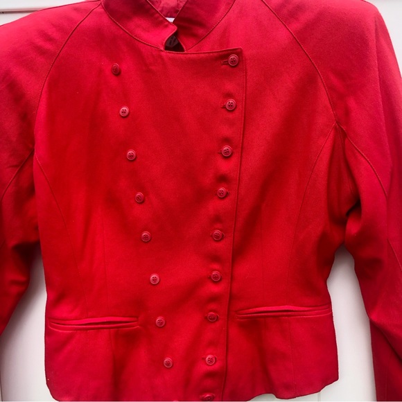 VTG red crop jacket top & skirt suit set 80's - Picture 8 of 9